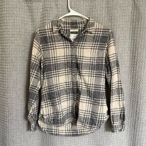 American Eagle Outfitters Plaid Shirt - Black and Cream